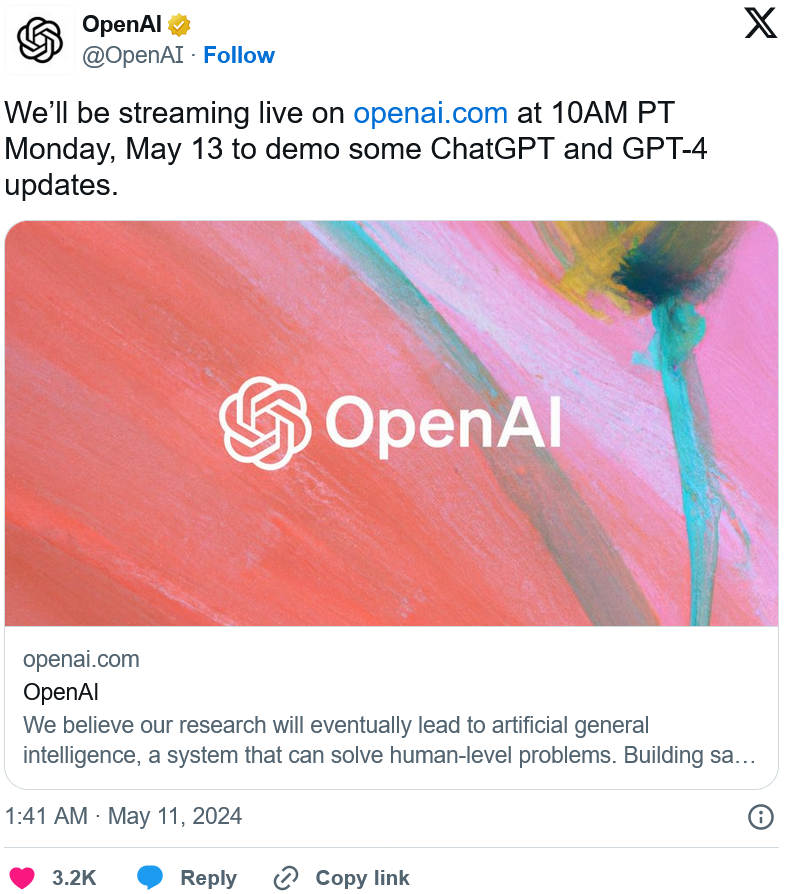 科技界的“AI月”即将开启！OpenAI、谷歌、微软等巨头将带来哪些颠覆性体验和期待？(图1)